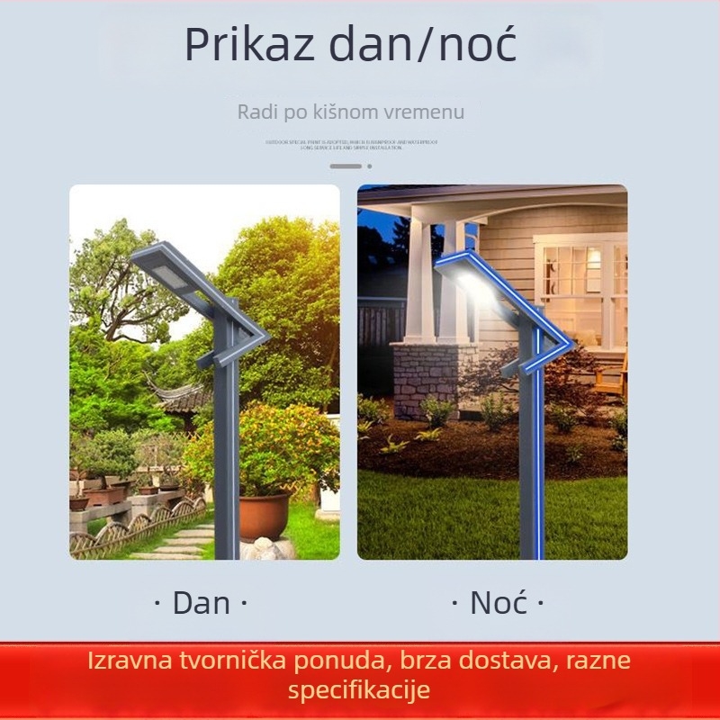 Solarna LED vrtna svjetiljka, visina 3-3.5 m, vodootporna za vanjsku upotrebu, osvjetljenje travnjaka i parka, krajinski rasvjetni profil od aluminija sa sedam odjeljaka