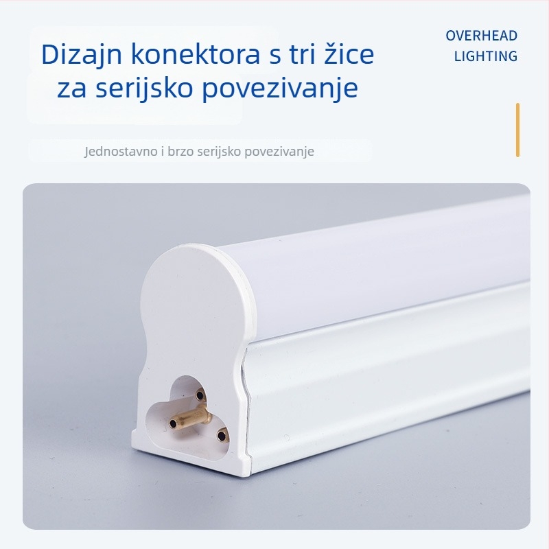 T5 LED integrirani aluminijsko-plastični cijev s nosačem za dnevnu rasvjetu