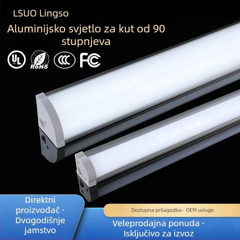 LED cijev s pravim kutem od 90°, visoka svjetlost, zidna rasvjeta s integriranim trokutnim dizajnom, duljina 1,2 m