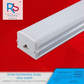 LED dnevna rasvjeta s integriranim nosačem, stropno svjetlo, kompatibilno s T5 cijevi, 1200 mm duljine