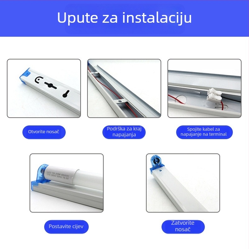 LED svjetlosna cijev s inteligentnim upravljanjem osvjetljenjem, staklena fluorescencijska cijev, mikrovalni radar za detekciju pokreta, T8 cijev