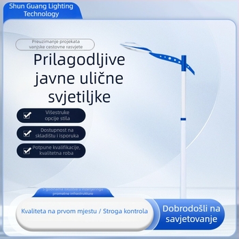 LED stub rasvjete, visina 7 m, pocinčan, 80W, dizajn s A-ramom