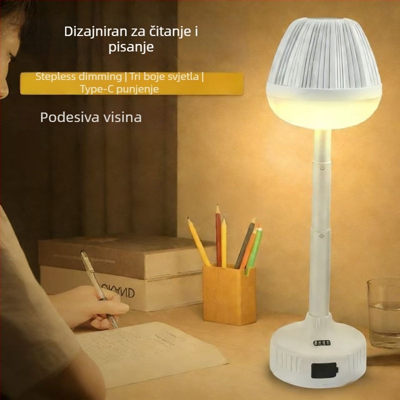 Pametna LED stolna lampica s USB priključkom za punjenje, kompaktna noćna svjetiljka za spavaću sobu s zaštitom očiju