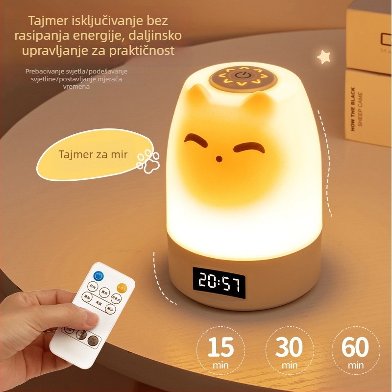 Crtić noćna svjetiljka za spavaću sobu, senzorna stolna lampa — 2025 novi model, noćno svjetlo za hranjenje beba, zaštita očiju
