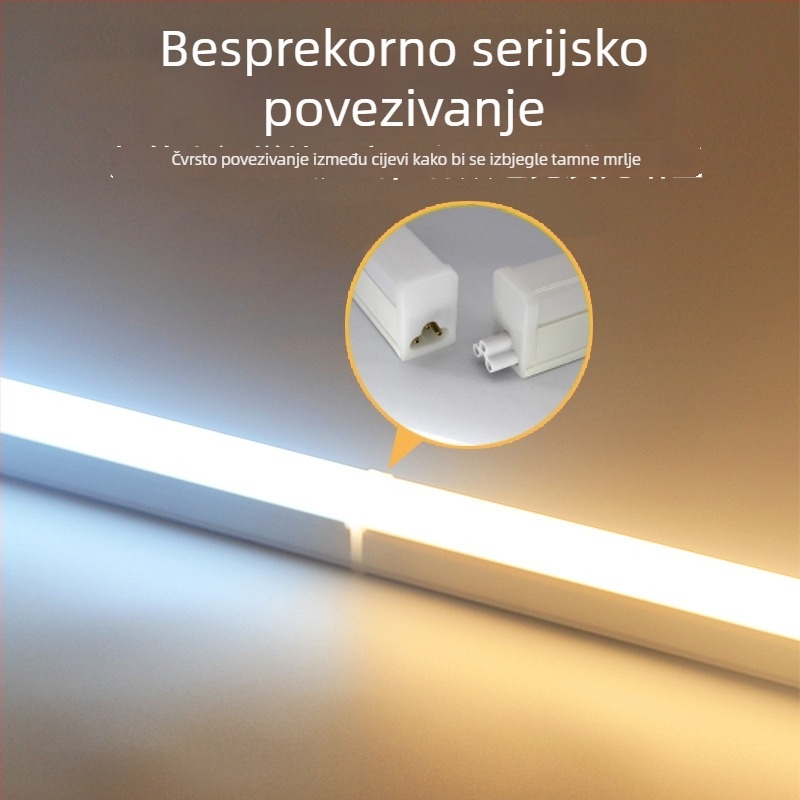 LED cijev T5 integrirana, kvadratna od PVC-a, duljina 1,2 m, ultra jarko dnevno svjetlo