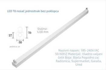 LED dnevna svjetiljka za uštedu energije, LED cijev T8 s integriranim nosačem, duljine 0.6/0.9/1.2 m, jednostrani ili dvostrani ravni poklopac