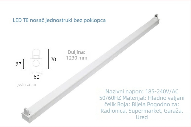 LED dnevna svjetiljka za uštedu energije, LED cijev T8 s integriranim nosačem, duljine 0.6/0.9/1.2 m, jednostrani ili dvostrani ravni poklopac