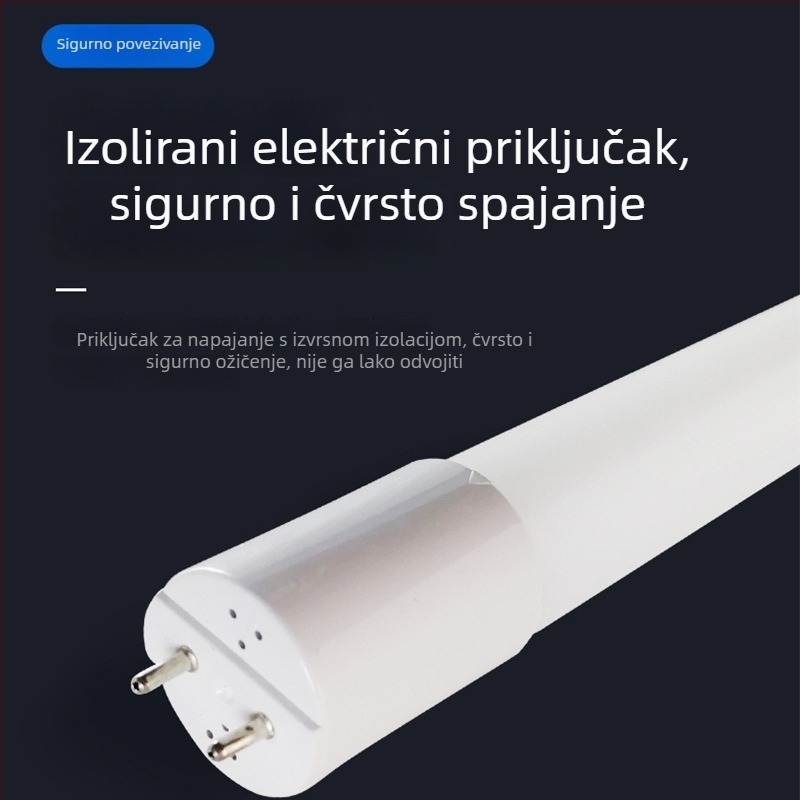 T8 LED cijev, plastična, podijeljeni dizajn, duljina 1,2 m, 16 W, 220 V, G13, 96x2835 LED, 5000 lm, CRI 75, IP20, unutarnje osvjetljenje