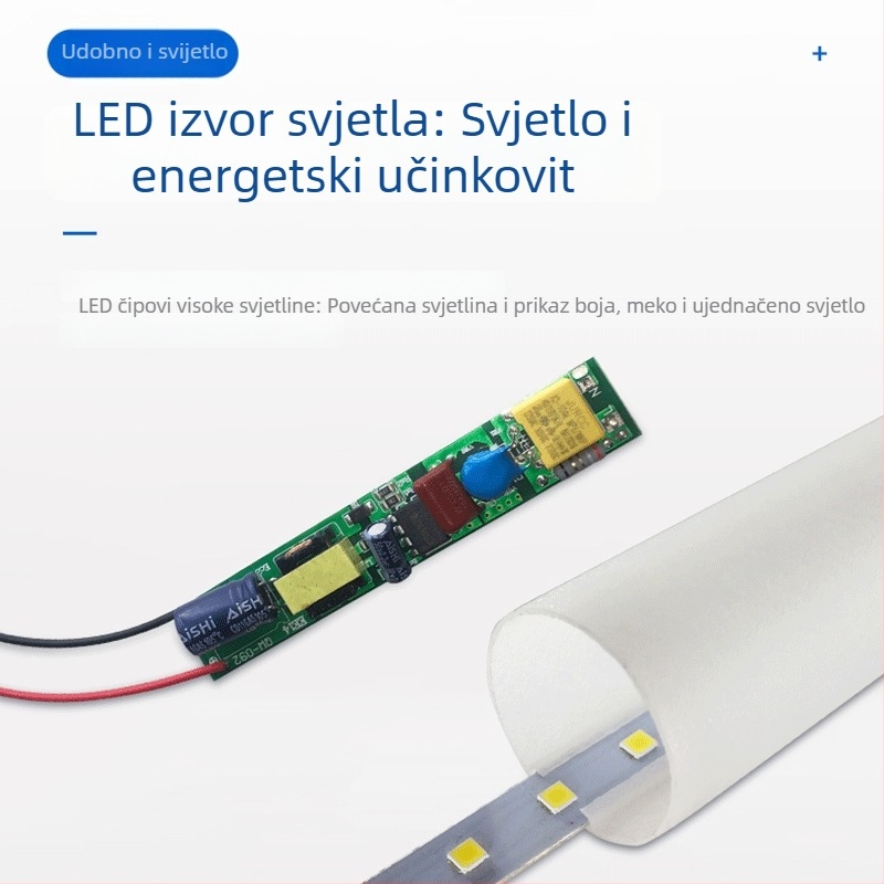 T8 LED cijev, plastična, podijeljeni dizajn, duljina 1,2 m, 16 W, 220 V, G13, 96x2835 LED, 5000 lm, CRI 75, IP20, unutarnje osvjetljenje