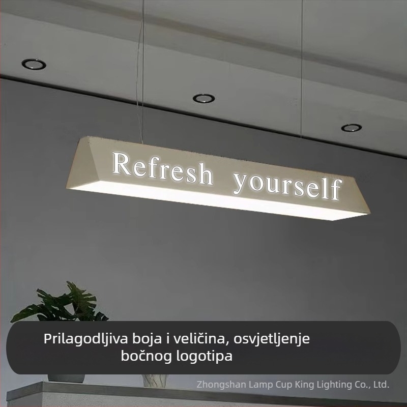 Kreativna akrilna LED viseća svjetiljka s izrezbarenim logom za blagajne, restorane, kafiće, trgovine milk tea i šankove