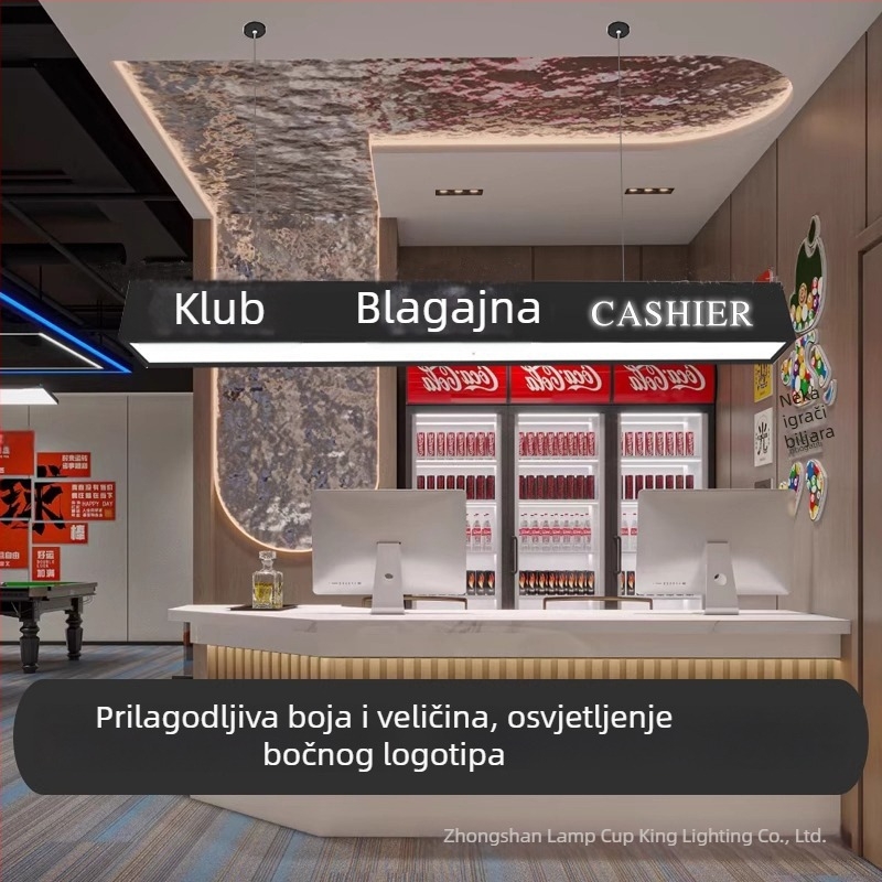 Kreativna akrilna LED viseća svjetiljka s izrezbarenim logom za blagajne, restorane, kafiće, trgovine milk tea i šankove