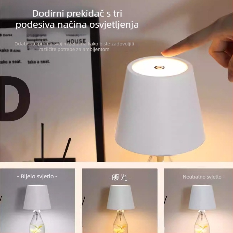 USB LED stolna lampa u obliku boce vina, USB punjenje, za restoran i bar, ambijentalna noćna rasvjeta s podesivim intenzitetom