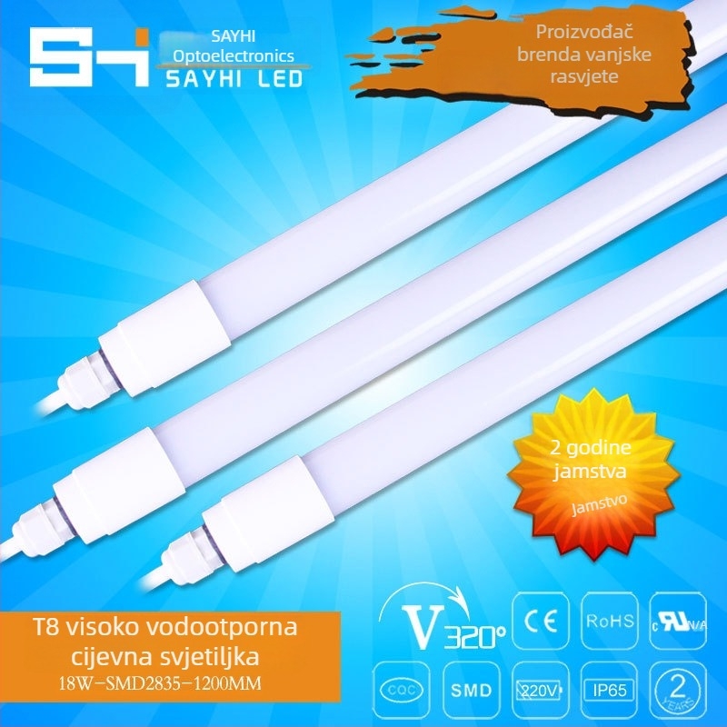 T8 LED vodootporna svjetlosna cijev IP65 18W za vanjski reklamni panel, visoka svjetlost, bez treperenja