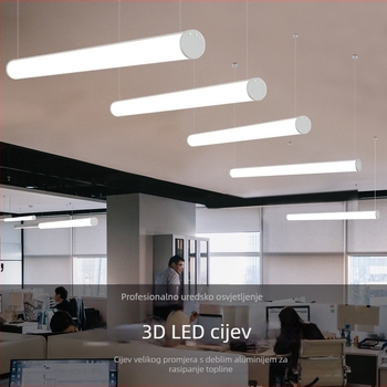 LED traka viseća svjetilica za ured, duga cilindrična cijevna svjetilica za studio i dvoranu za sastanke