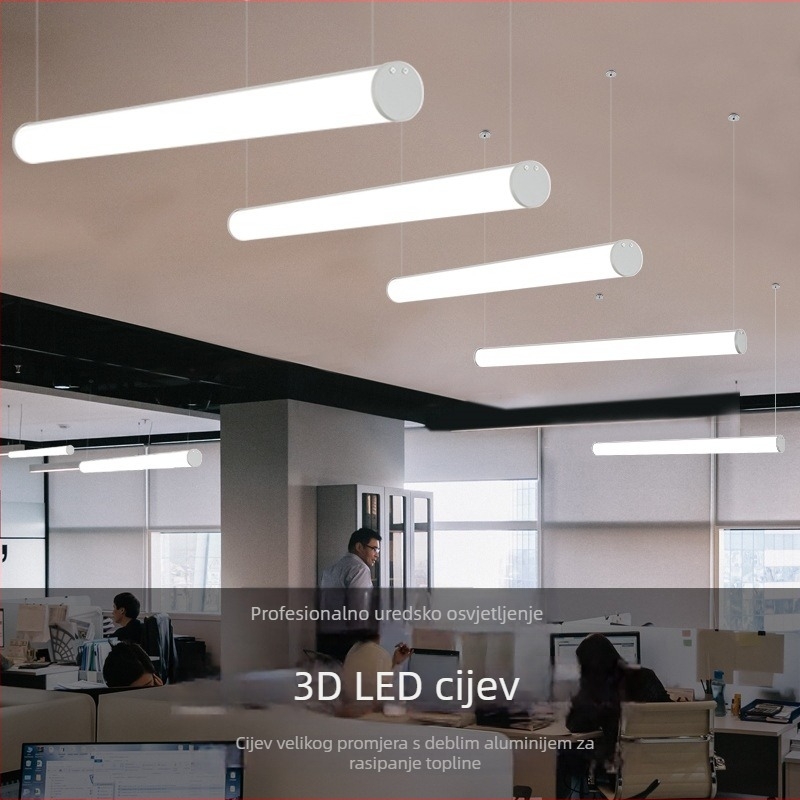 LED traka viseća svjetilica za ured, duga cilindrična cijevna svjetilica za studio i dvoranu za sastanke