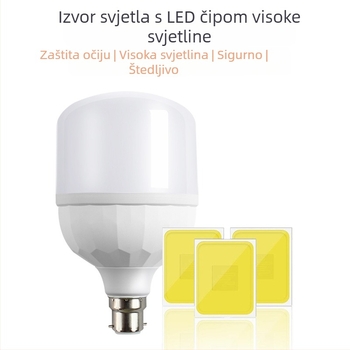 LED žarulja s B22 bajonetnim spojem, vodootporna i otporna na prašinu, energetski štedljiva kuglasta žarulja