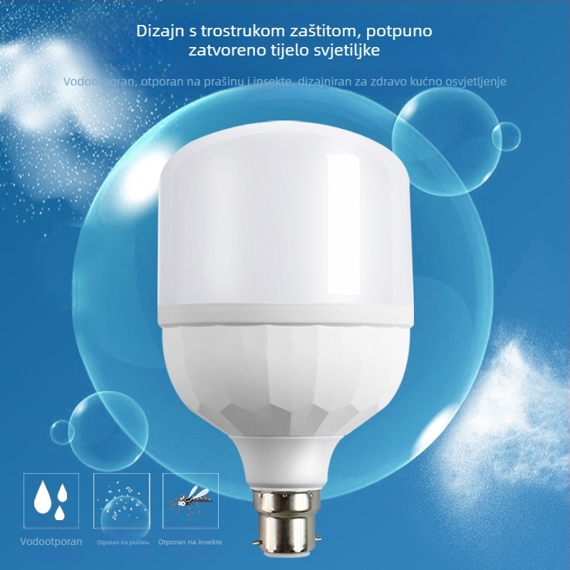 LED žarulja s B22 bajonetnim spojem, vodootporna i otporna na prašinu, energetski štedljiva kuglasta žarulja