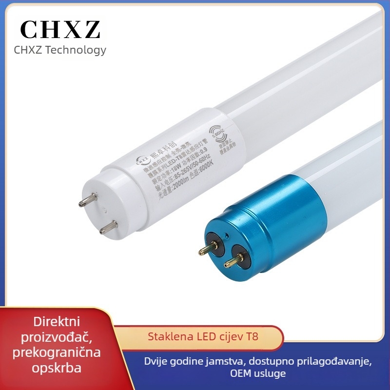 T8 LED staklena cijev, podijeljeni dizajn, za kućnu upotrebu, radionicu, trgovačku zgradu i učionicu – 0,6 m ili 1,5 m, izuzetno svijetla