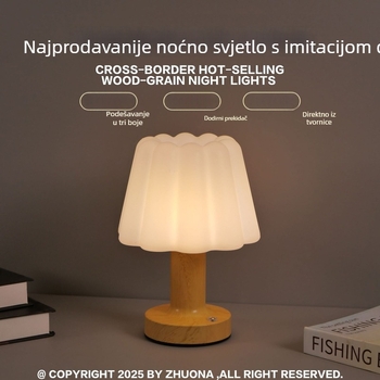 Stolna lampa u obliku gljive, dodirna, punjiva, neprekidna regulacija jačine svjetla, ambijentalno svjetlo, regulacija temperature boje, sjenilo od sintetičke smole, dimenzije 9×15×18.5 cm, moderni minimalistički stil