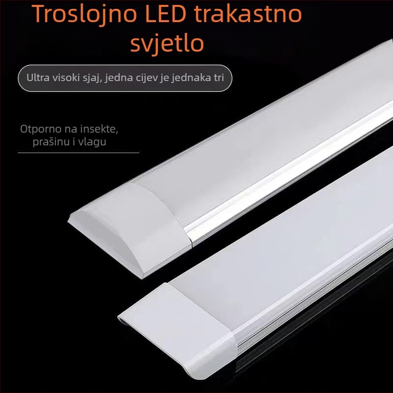 LED duga trakasta svjetiljka, ultra jaka svjetlost, energetski učinkovita dnevna rasvjeta, integrirano uredsko rasvjetno svjetlo za dom, pročišćavajuća svjetiljka s trostranom zaštitom