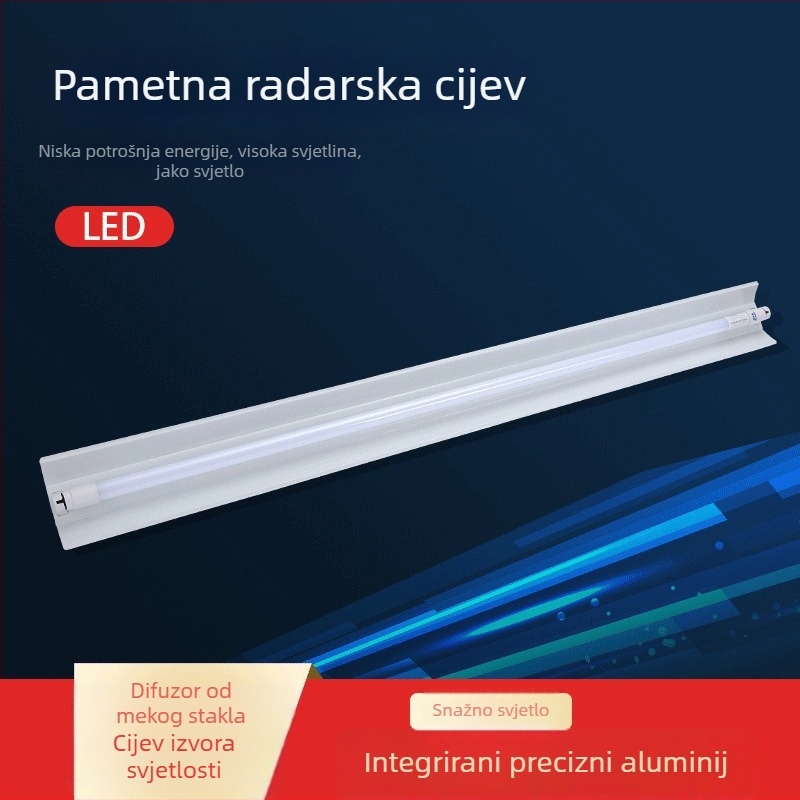 T8 LED svjetlo za garažu s radarom mikrovlnnog senzora, duljina 1,2 m, 96 LED, IP43, snop 270°, ultra svijetlo