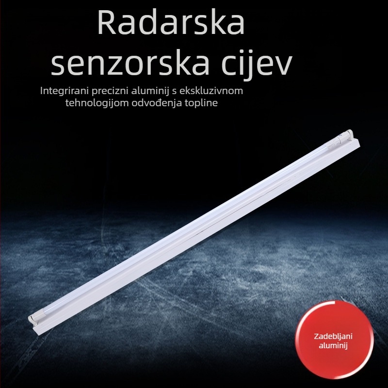 T8 LED svjetlo za garažu s radarom mikrovlnnog senzora, duljina 1,2 m, 96 LED, IP43, snop 270°, ultra svijetlo
