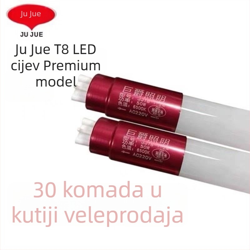 Jujue LED T8 duga LED cijev s energetskom uštedom, napajanje s obje strane, duljine 1,2 m, 50 W, visoka svjetlina