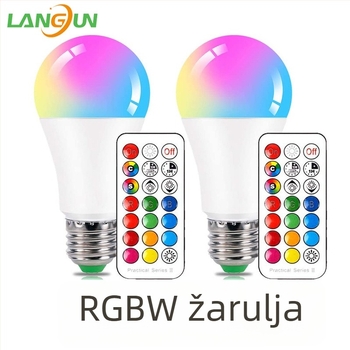 LED RGB ambijentalna žarulja A60, plastično obloženo aluminijsko kućište, daljinsko upravljanje, E27, dimabilna