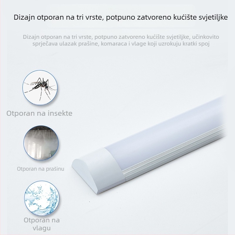 LED lampa za pročišćavanje s otporom na prašinu i držačem od aluminija, integrirana LED cijev s trostranom zaštitom