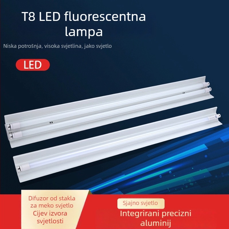 LED hitna fluorescencijska lampa T8 – dvostruka cijev s poklopcem, stojeća lampa za ploču