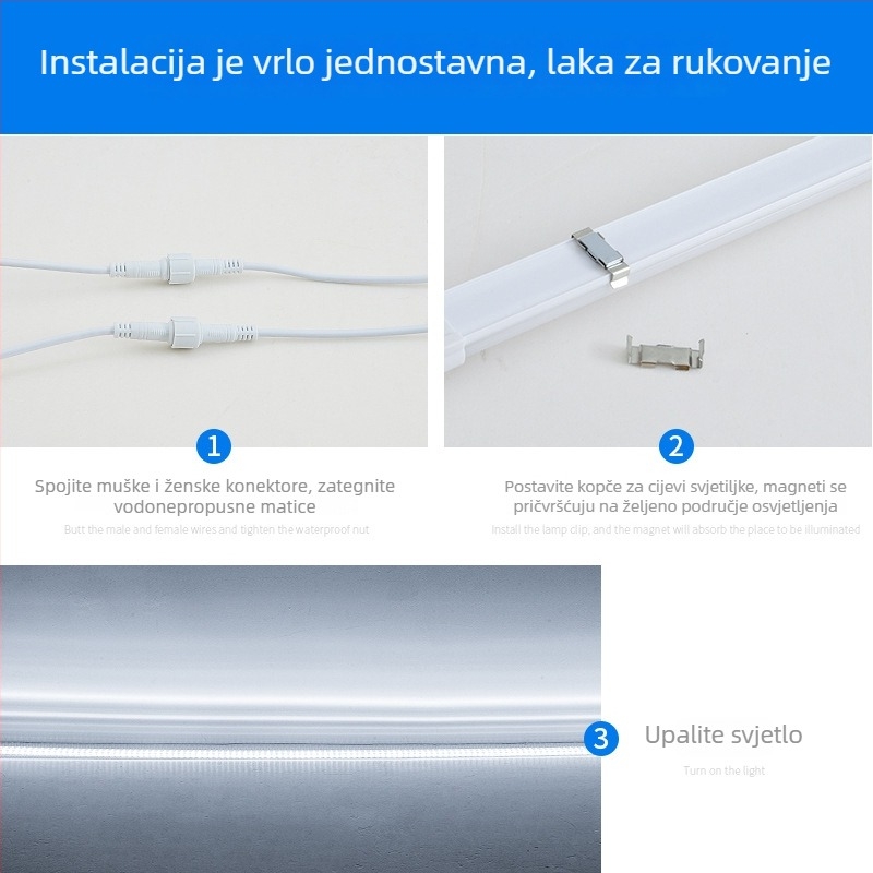 LED vodootporna svjetiljka za zamrzivač i hladnjak – okomita LED svjetiljka za očuvanje svježine