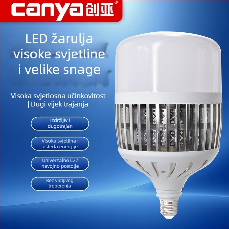 LED žarulja visoke snage s E27 navojem, hladnim lamelama za industrijske skladišta i radionice
