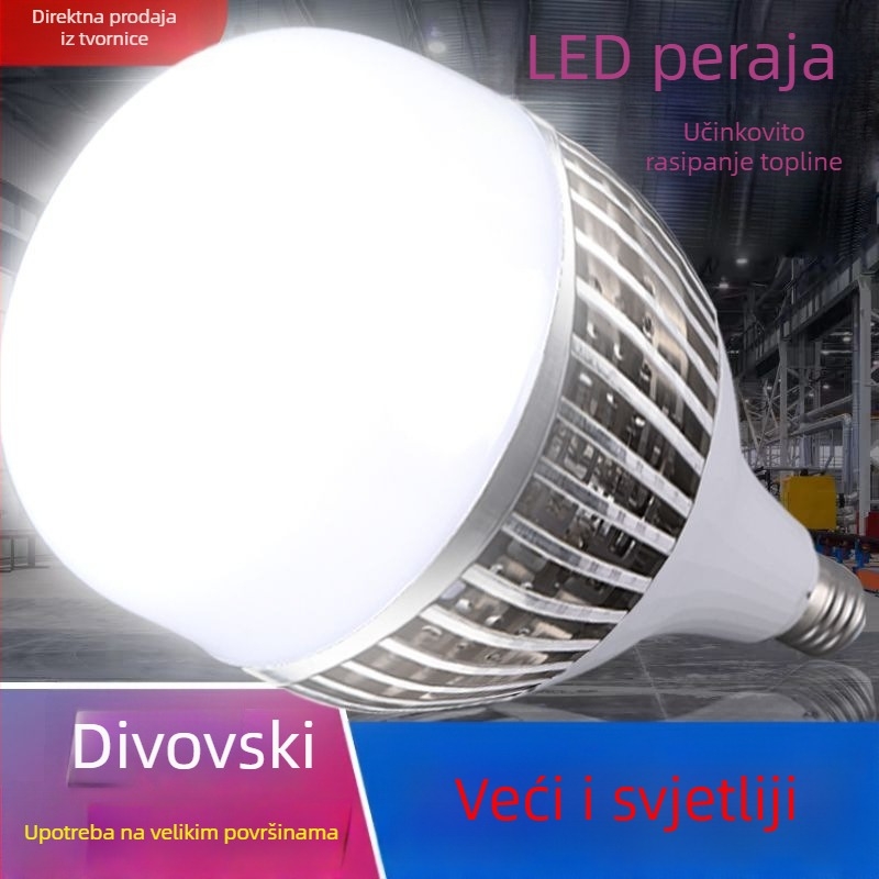 LED žarulja visoke snage s E27 navojem, hladnim lamelama za industrijske skladišta i radionice