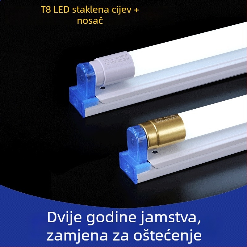 T8 staklena LED cijev, duljina 1.2 m, 18 W, G13 priključak, 220 V, 1500 lm, CRI 75, kut zračenja 180°