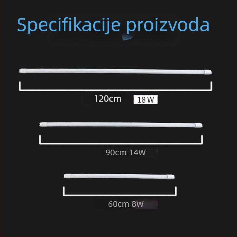 LED T8 staklena cijev, visoka svjetlost, duljina 1,2 m, G13 priključak