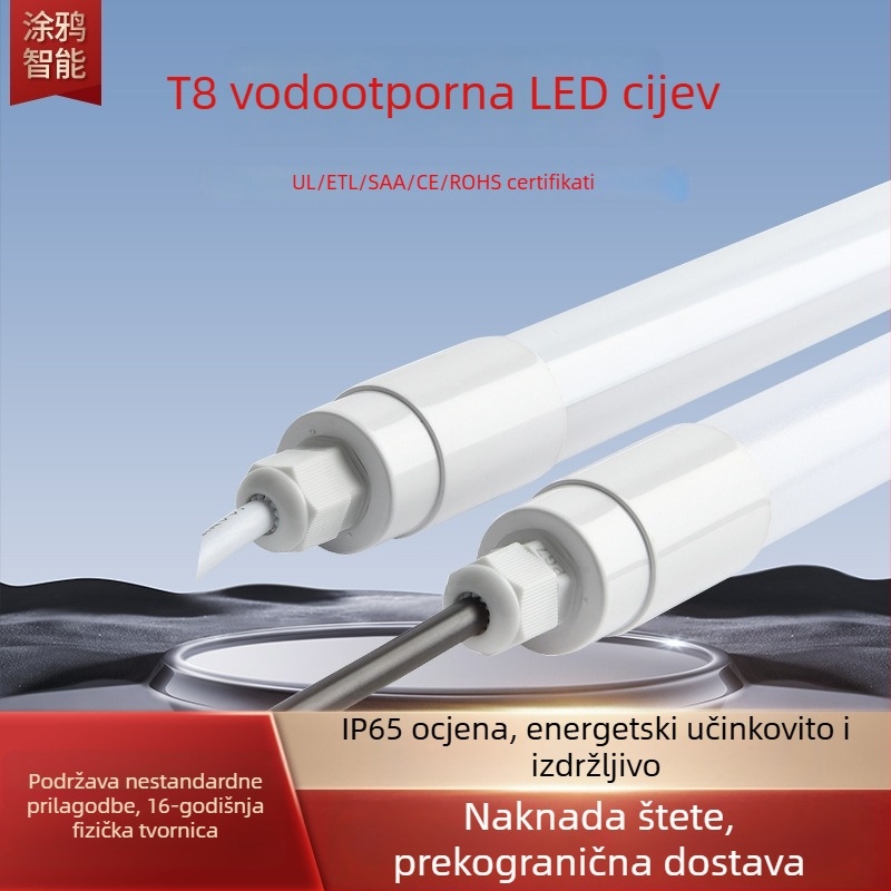 LED T8 vodootporna svjetlosna cijev IP65, trostruka zaštita, 1.2 m, 18 W, za radionicu, hladnjaču i vanjsko reklamno osvjetljenje