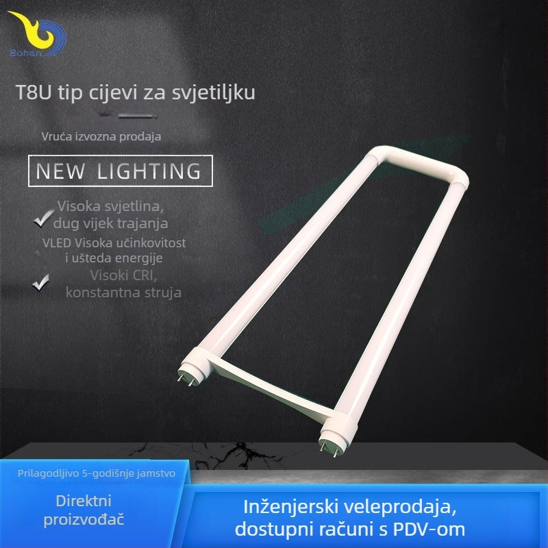 T8 LED cijev u obliku U, 0.6 m, 18 W, AC100–277 V
