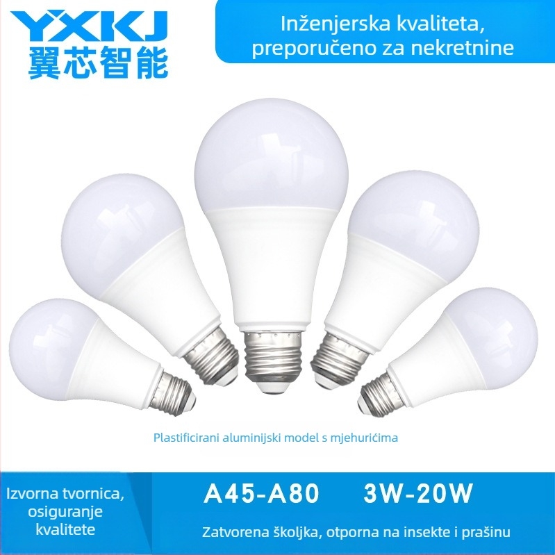 LED žarulja s plastičnim premazom aluminijskog kućišta, energetski učinkovita, visokog sjaja, 5W/15W/18W/40W, konstantan tok