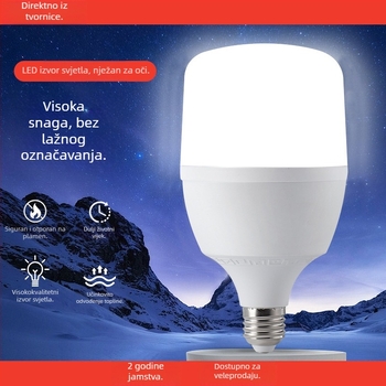 LED žarulja, 1800 lm, 180° snop, E27 utičnica, energetski učinkovita, svjetlost od bijele do tople bijele, CRI 70–80, PF 0.8, vijek trajanja 10 000 h, kućište od plastike/aluminija, Diamond model