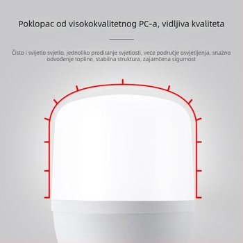 LED žarulja, 1800 lm, 180° snop, E27 utičnica, energetski učinkovita, svjetlost od bijele do tople bijele, CRI 70–80, PF 0.8, vijek trajanja 10 000 h, kućište od plastike/aluminija, Diamond model