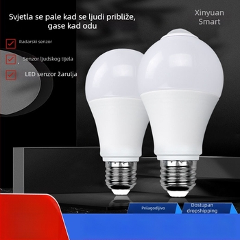 E27 LED žarulja s infracrvenim senzorom pokreta za hodnike i stepenice – 220V, 1080 lm, IP65