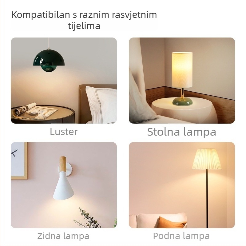 LED izuzetno svijetla žarulja s promjenom boje u tri nijanse, E27 zavrtnja baza, prozirna mala okrugla žarulja, 5W/7W