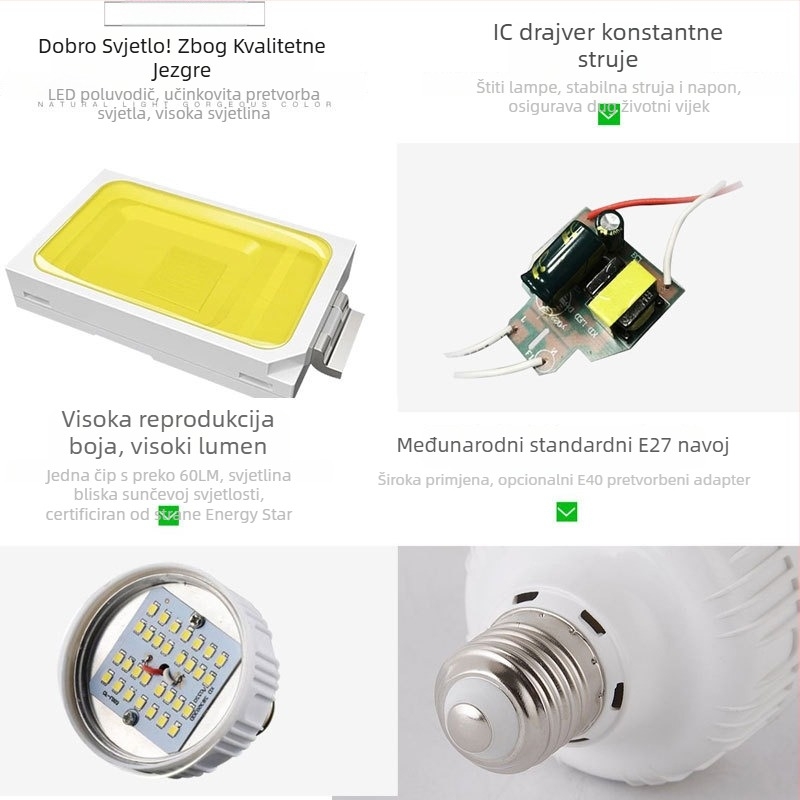 LED žarulja 5W-40W Zaštita očiju