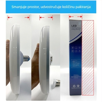 LED lampa u obliku letećeg tanjura, odvojiva baza E27, vodootporna, visoke snage, energetski učinkovita