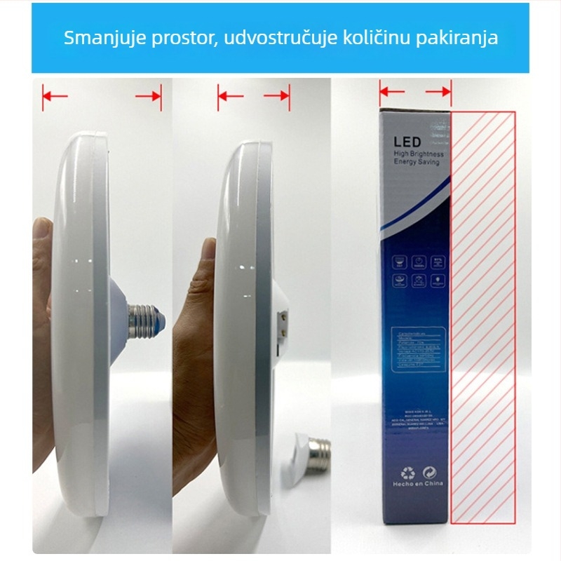 LED lampa u obliku letećeg tanjura, odvojiva baza E27, vodootporna, visoke snage, energetski učinkovita