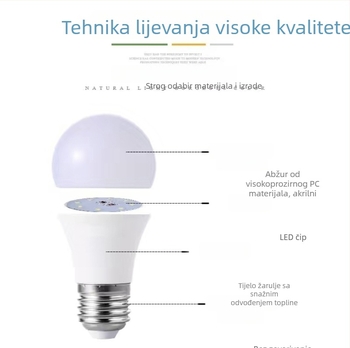 LED žarulja E27, aluminijsko kućište s plastičnom prevlakom, ultra snažna, zaštita očiju, bez treperenja, energetski učinkovita rasvjeta