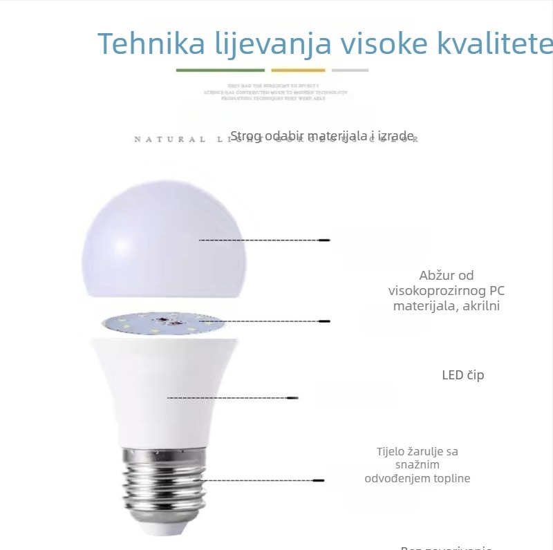 LED žarulja E27, aluminijsko kućište s plastičnom prevlakom, ultra snažna, zaštita očiju, bez treperenja, energetski učinkovita rasvjeta