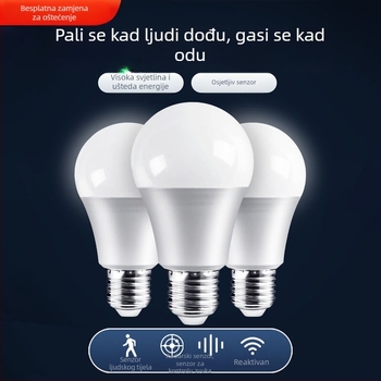E27 LED žarulja s infracrvenim senzorom pokreta za stepenice i hodnik – zvukom i svjetlom upravljanje