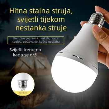 LED nužna žarulja 220V, aktivirana vodom, širok raspon napona, E27, IP55, 110 lm, CRI 80–90, PF 0,60, 50 000 h, kućno osvjetljenje tijekom nestanka struje
