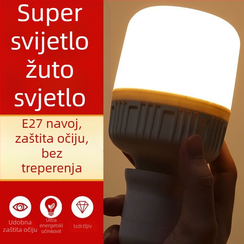 LED žarulja toplog svjetla s E27 navojem, topla žuta boja, ultra jaka, ekonomična za kućnu upotrebu